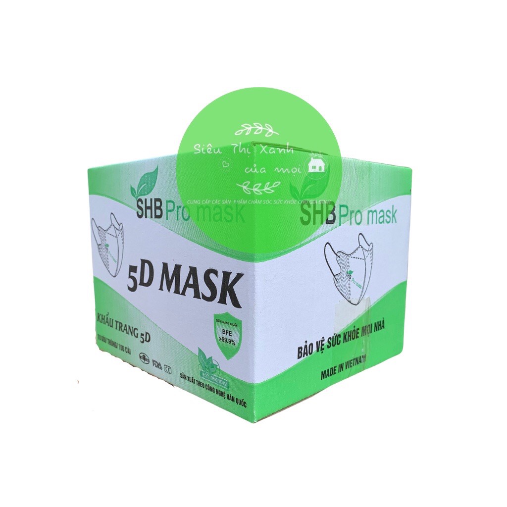 Thùng khẩu trang 5d SHB pro mask nguyên thùng, 5d mask hàn quốc cao cấp