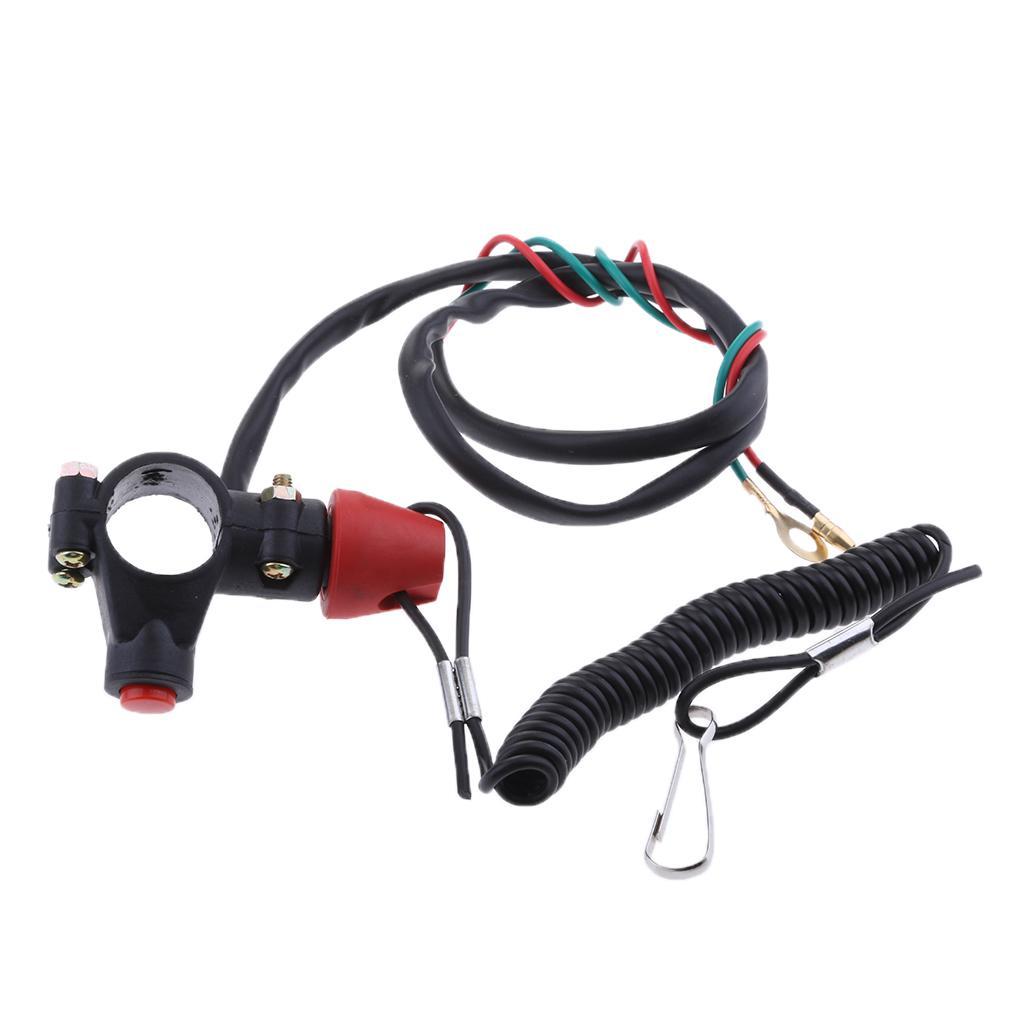2pcs Universal Boat Outboard Engine Stop Safety Kill Switch Tether Cord