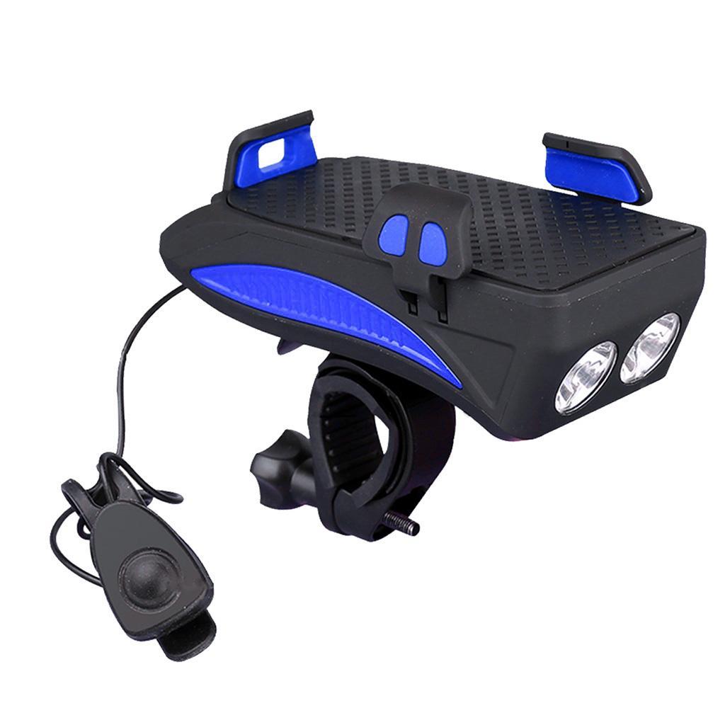 4-in-1 Bike Headlight Horn Hooter Bell Cycles Phone Holder Bracket