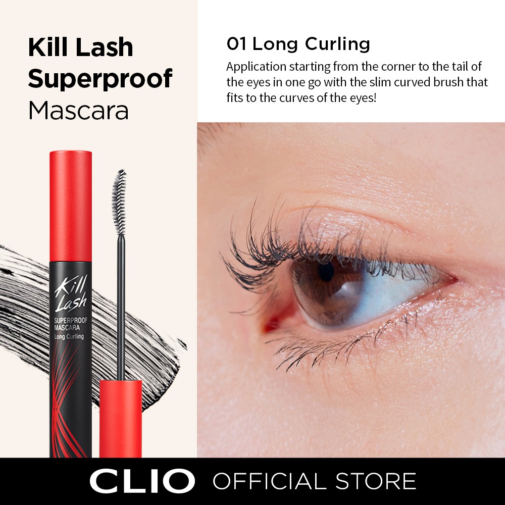 Mascara Clio Chống Nước Chuốt Mi Giữ Cong, Dài Dày Mi Chống Trôi Clio Kill Lash Superproof Mascara 7g