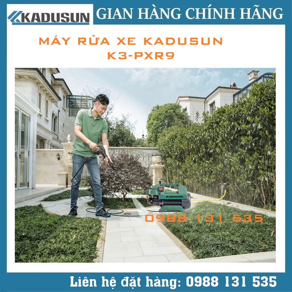 Máy rửa xe máy phun xịt rửa áp lực cao mô tơ cảm ứng từ lõi đồng điều chỉnh áp lực nước tự hút nước thông minh Hàng chính hãng Kadusun [K3-PXR9 K5-PXR9