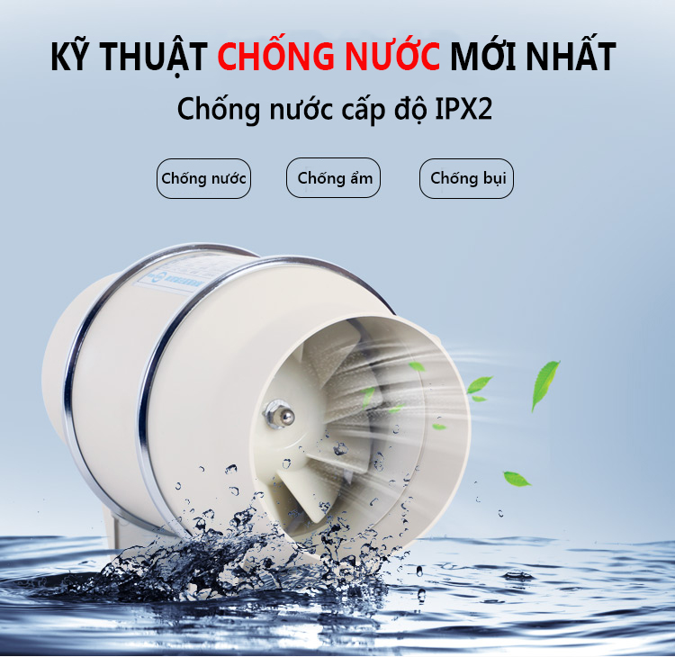 Quạt thông gió hút mùi đường ống đa năng hiệu suất cao chuyên dùng cho nhà bếp công sở nhà vệ sinh không ồn