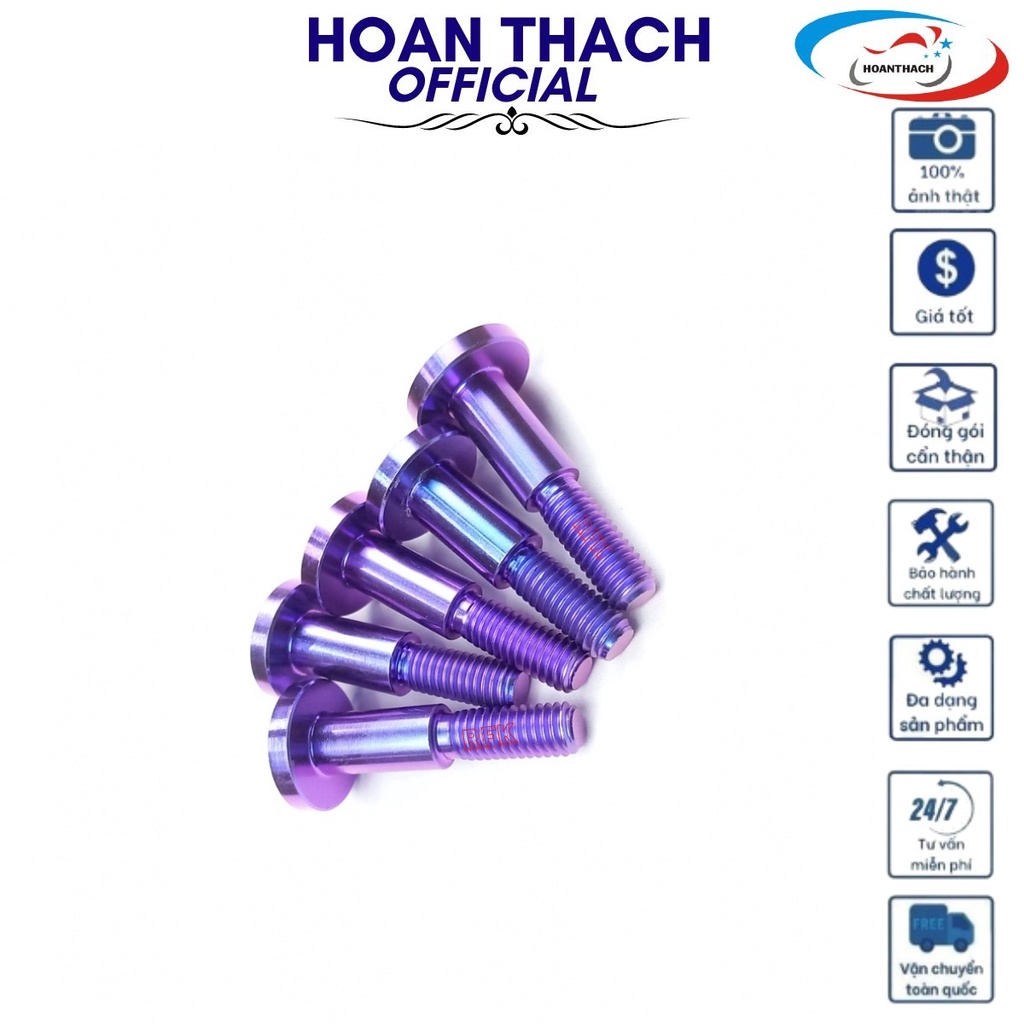 Ốc titan GR5 6L32 tay thắng Tím dùng cho nhiều dòng xe SP010482 (giá 1 con)