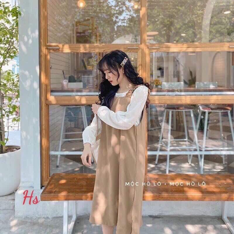 Sét yếm váy nhung xẻ tà HS6