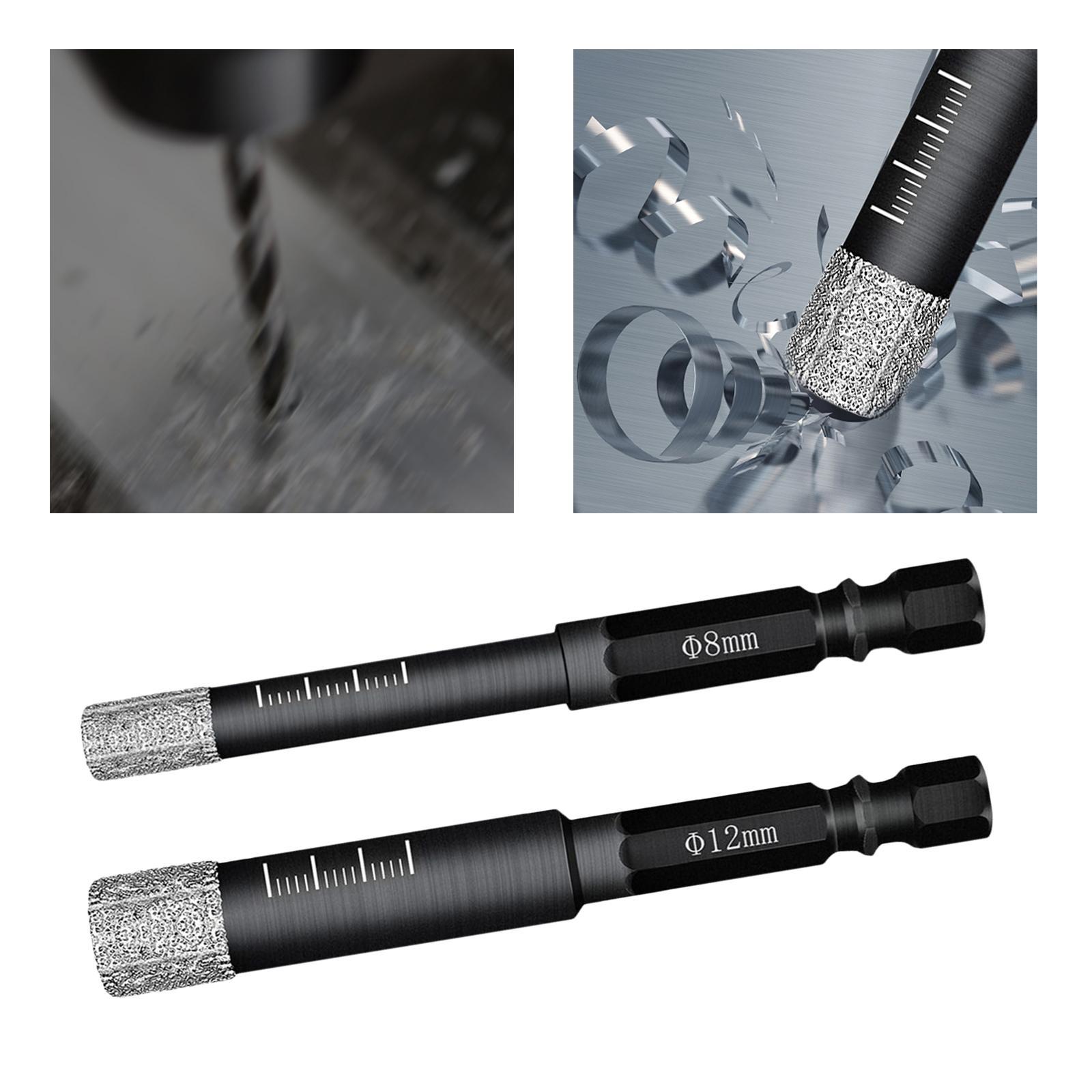 Diamond Dry Drill Bit Set for Stone Porcelain Granite 8MM+12MM