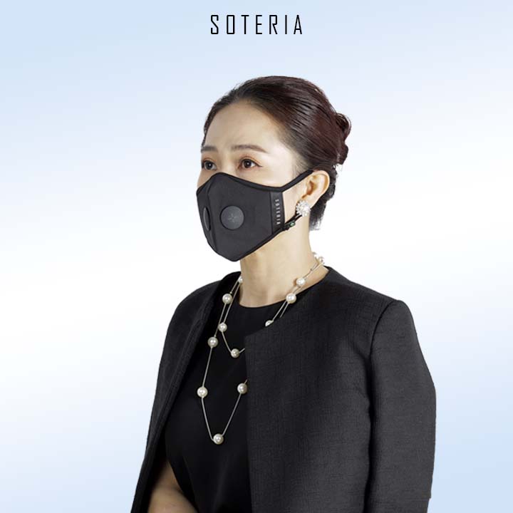 Khẩu trang thời trang Soteria Black ST1091 - Bộ lọc N95 BFE PFE 99 lọc hơn 99% bụi mịn 0.1 micro