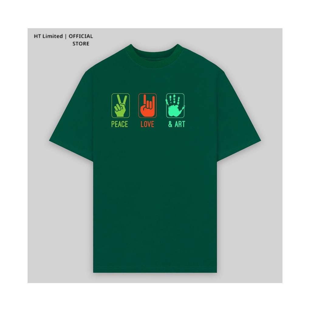 Áo thun thiết kế Unisex họa tiết peace love art basic local brand, Cotton Cao Cấp 100%