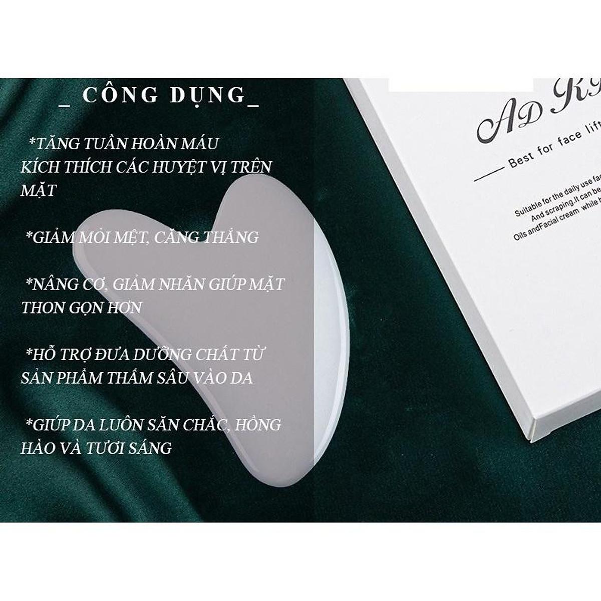 Bộ Cây Lăn Mát Xa Cơ Thể Và Miếng Cạo Gió Bằng Nhựa Resin Tự Nhiên Giúp Nâng Cơ Mặt Chống Nếp Nhăn