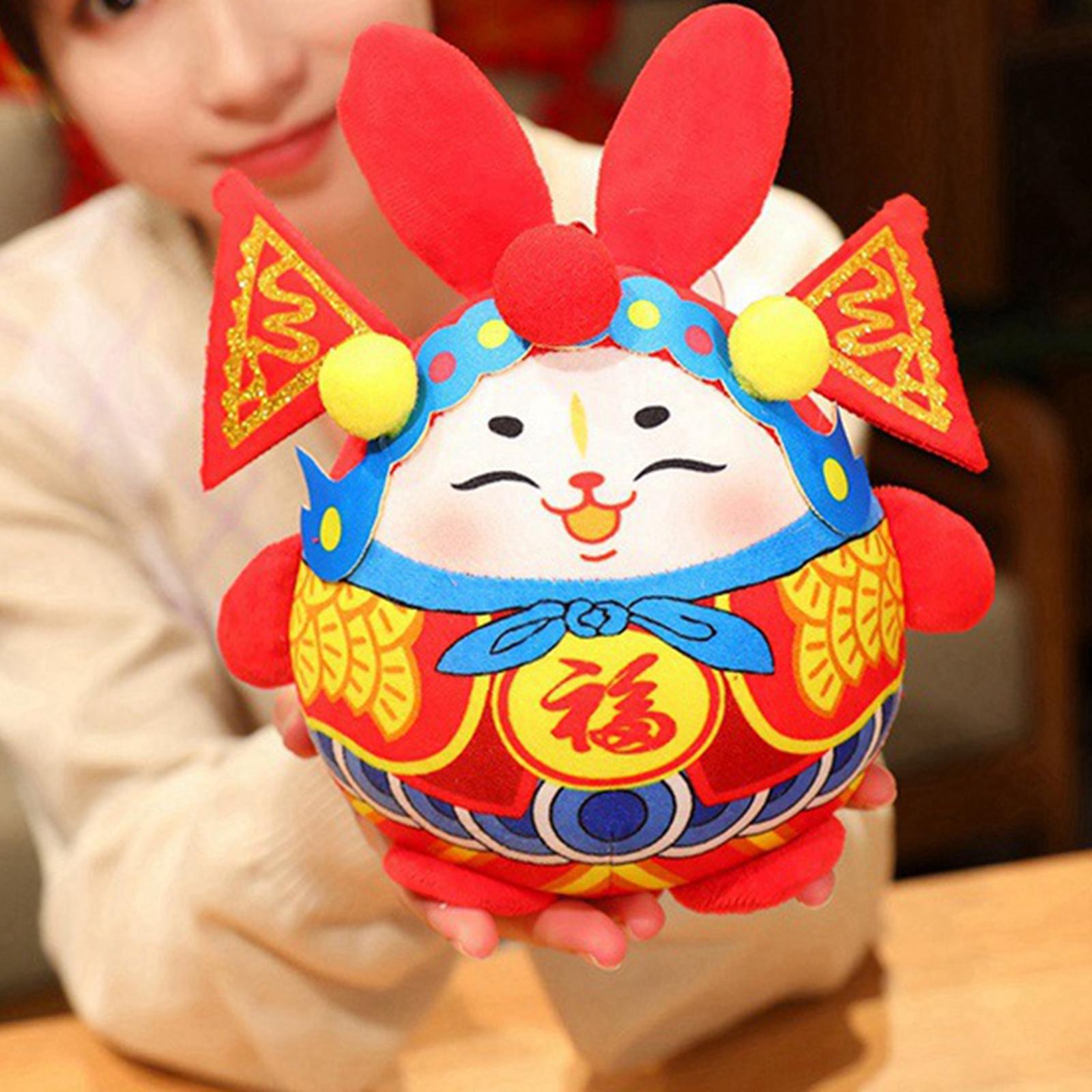 Stuffed Animal Doll Comfortable  Rabbit Plush Toy for Spring Festival Living Room Decor