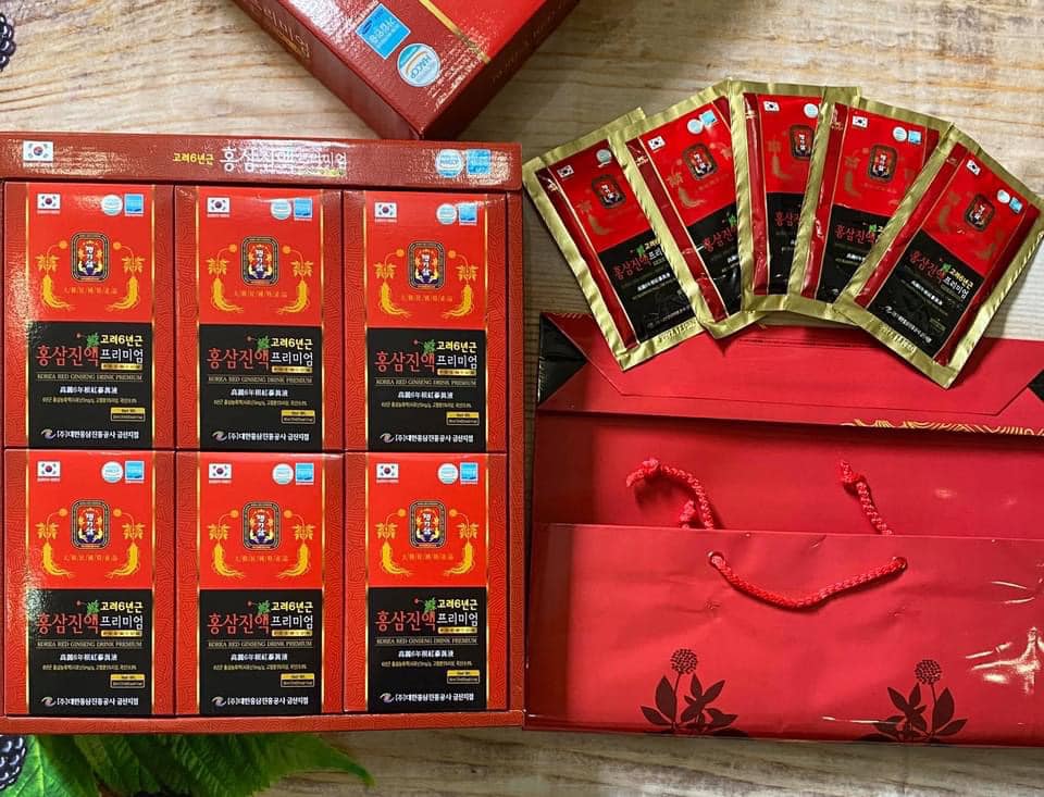 NƯỚC UỐNG HỒNG SÂM HÀN QUỐC 6 NĂM TUỔI THƯỢNG HẠNG 1 XÁCH 6 HỘP