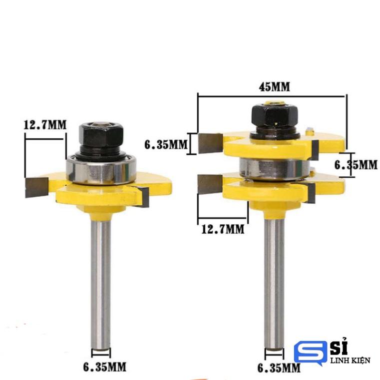 Bộ 2 mũi phay ghép ván gỗ hoặc khách tuỳ chọn