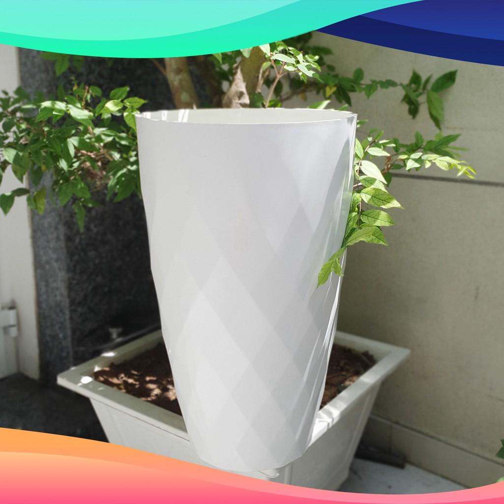 Chậu cao trồng hoa kim cương cỡ lớn nhựa dày đẹp size 37cm x 61cm