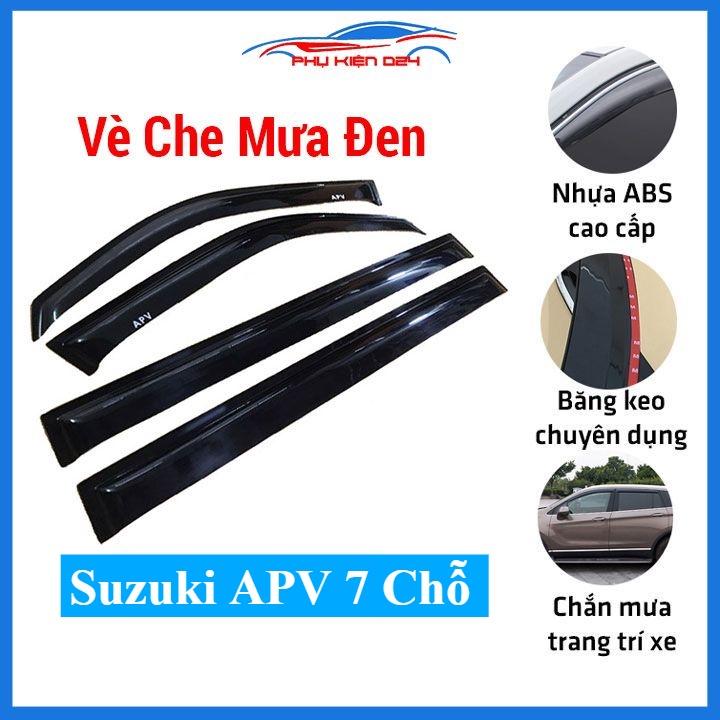 Vè che mưa ô tô Suzuki APV 7 Chỗ Vè Đen, nhựa ABS cao cấp chắn mưa, cản bụi, trang trí xe hơi