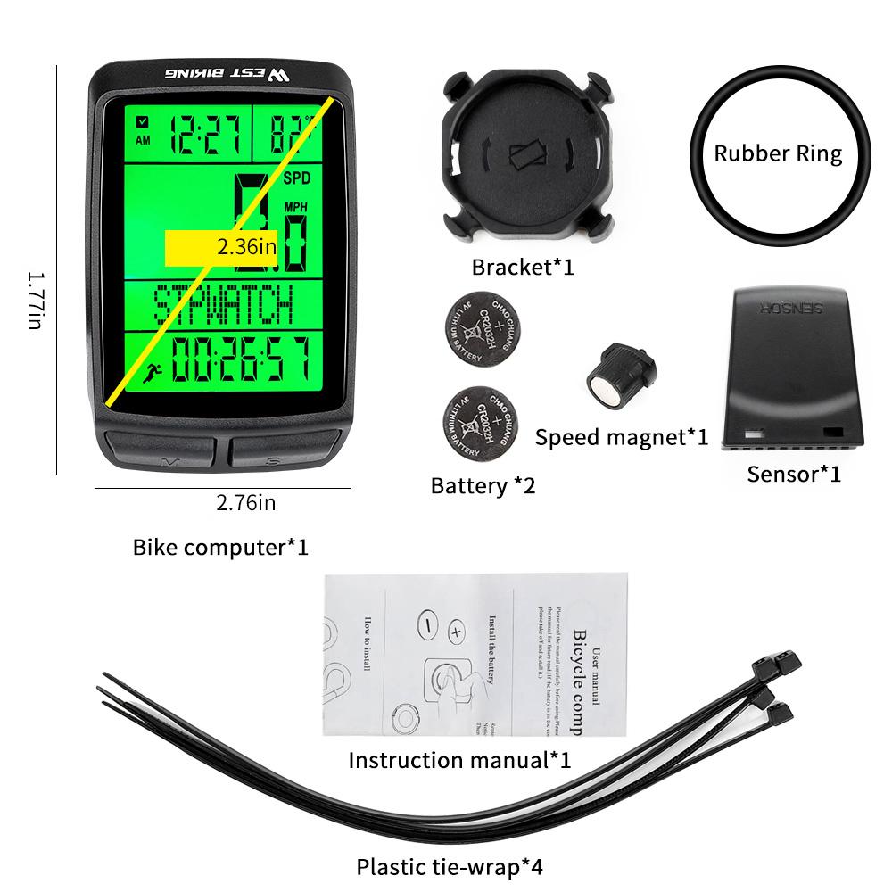 Đồng Hồ Bấm Giờ WEST BIKING Không Dây, 5 Ngôn Ngữ, Giao Diện Đa Chức Năng Dành Cho Chạy Xe Đạp, Leo Núi