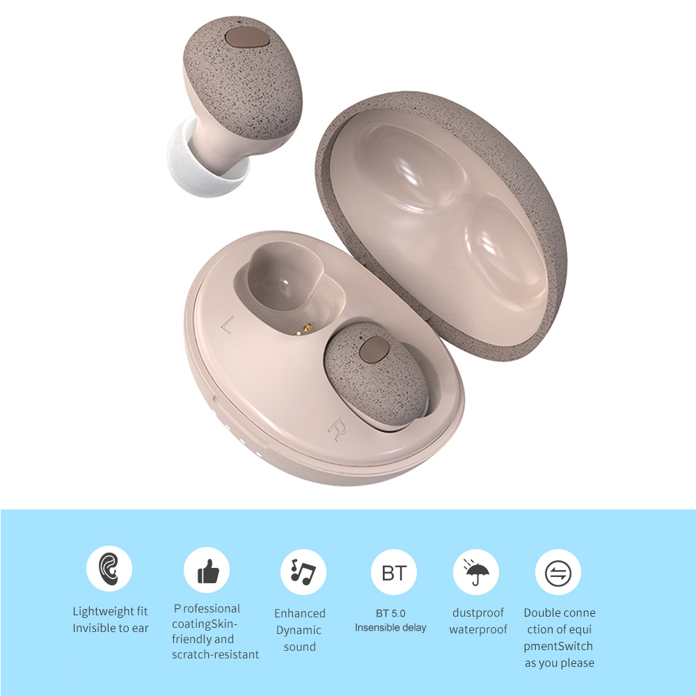 Tai Nghe Thể Thao Không Thấm Nước Không Dây T2S BT5.0 Tự Động Ghép Nối Giảm Tiếng Ồn Điều Khiển Cảm Ứng Chống Bụi