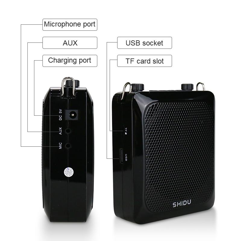 Bộ khuếch đại giọng nói không dây di động của Shidu 25W cho giáo viên 4000mAh Pin Bluetooth loa với micrô Echo Aux Ghi S28 Color: Black UK Plug