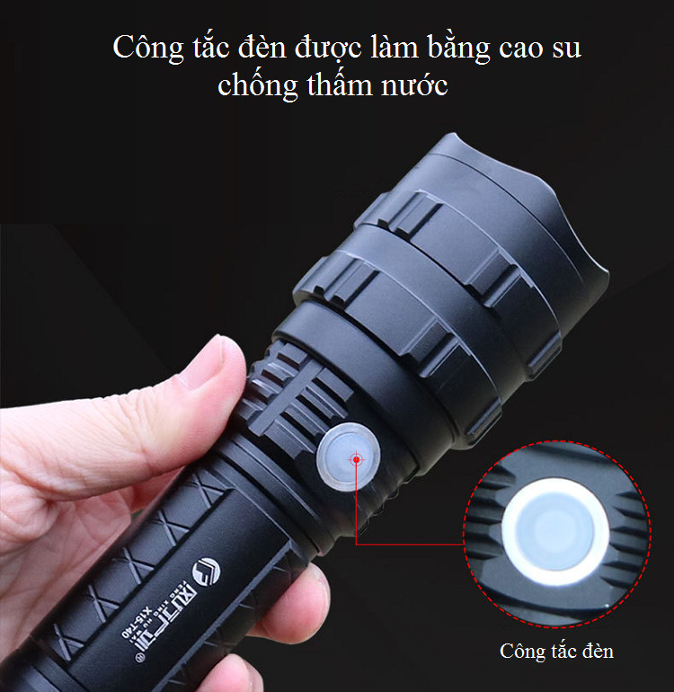 Đèn pin cầm tay mini du lịch, dã ngoại chắc chắn ánh sáng chiếu xa pin sạc M15 ( TẶNG KÈM ĐÈN PIN SIÊU MINI ĐA NĂNG NGẪU NHIÊN ) 