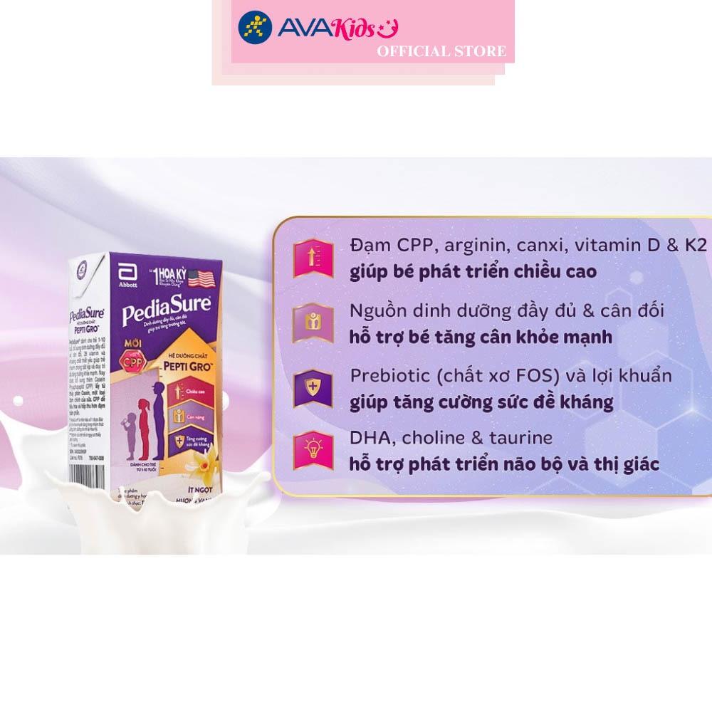 Lốc 4 hộp sữa pha sẵn Abbott PediaSure hương vani 110 ml (1 - 10 tuổi)
