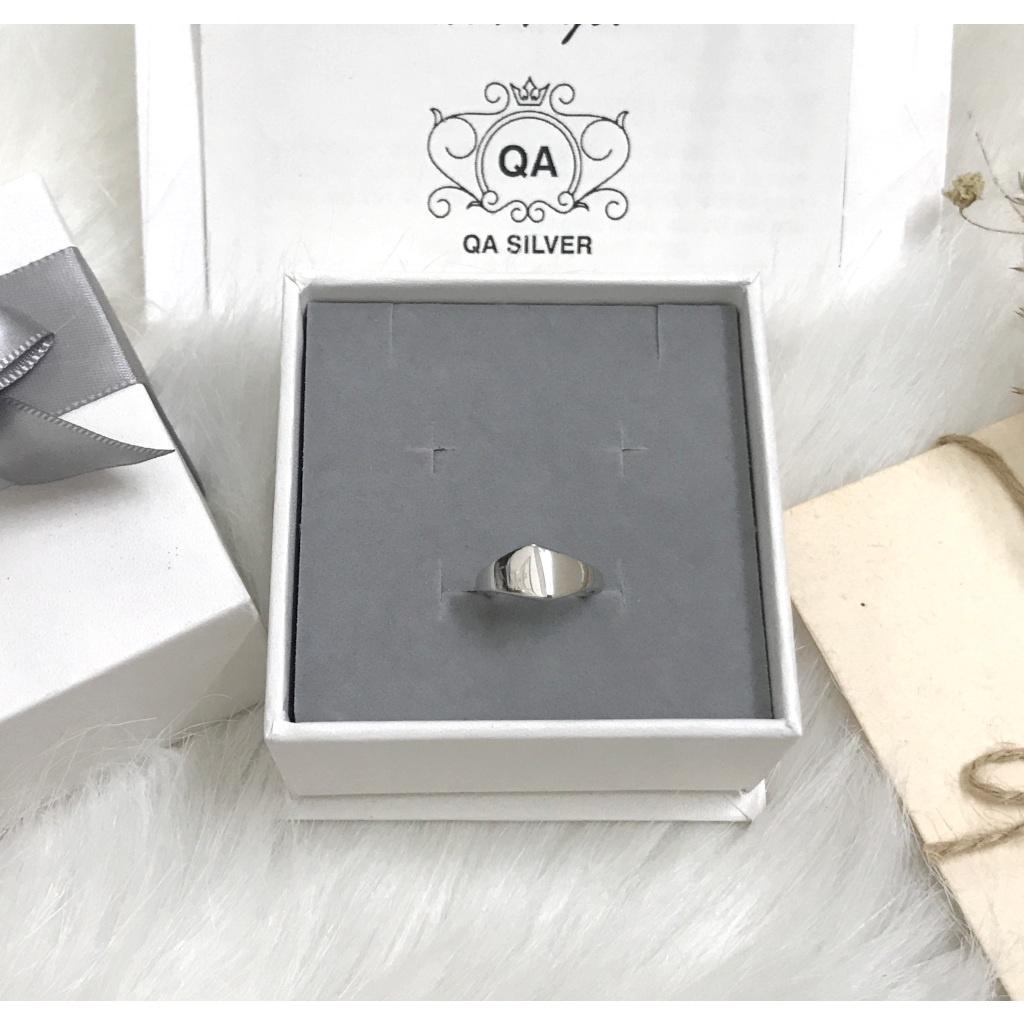 Nhẫn bạc 925 bản to form nhỏ ngón út khuyên kẹp vành nam nữ S925 MINIMAL QA Silver Ring RI220901