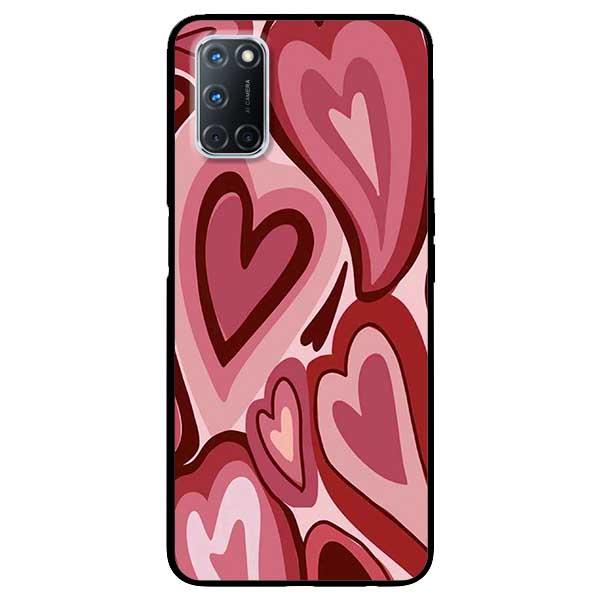Ốp lưng dành cho Oppo A52 - A72 - A92 - Tim Viền Đỏ
