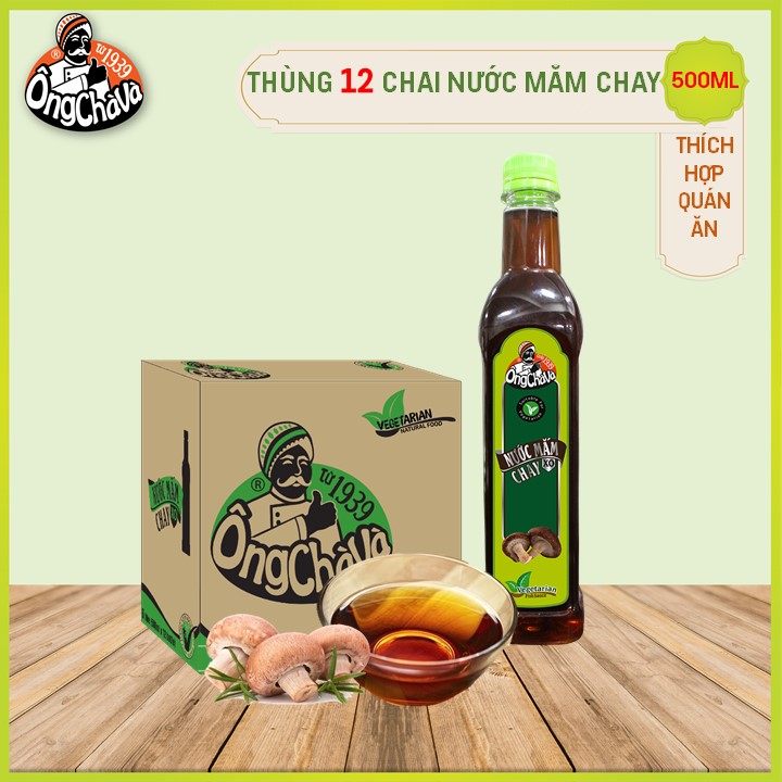 Thùng 12 Chai Nước Mắm Chay Ông Chà Và 500ml (Vegetarian Fish Sauce)