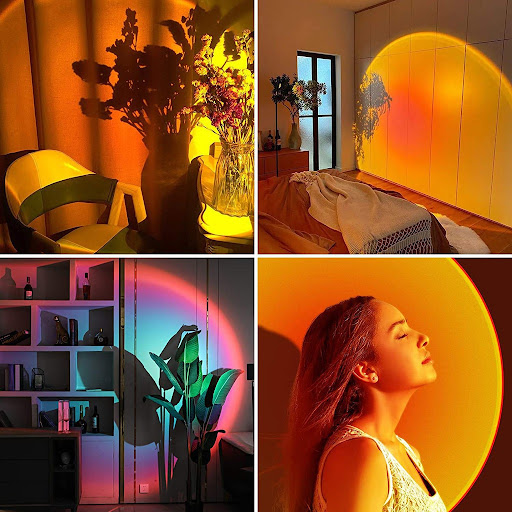 Đèn Hoàng Hôn 4 Màu, Đèn Chụp Ảnh Sống Ảo Tiktok, Chiếu Cầu Vồng, Hàng Hotrend 2021