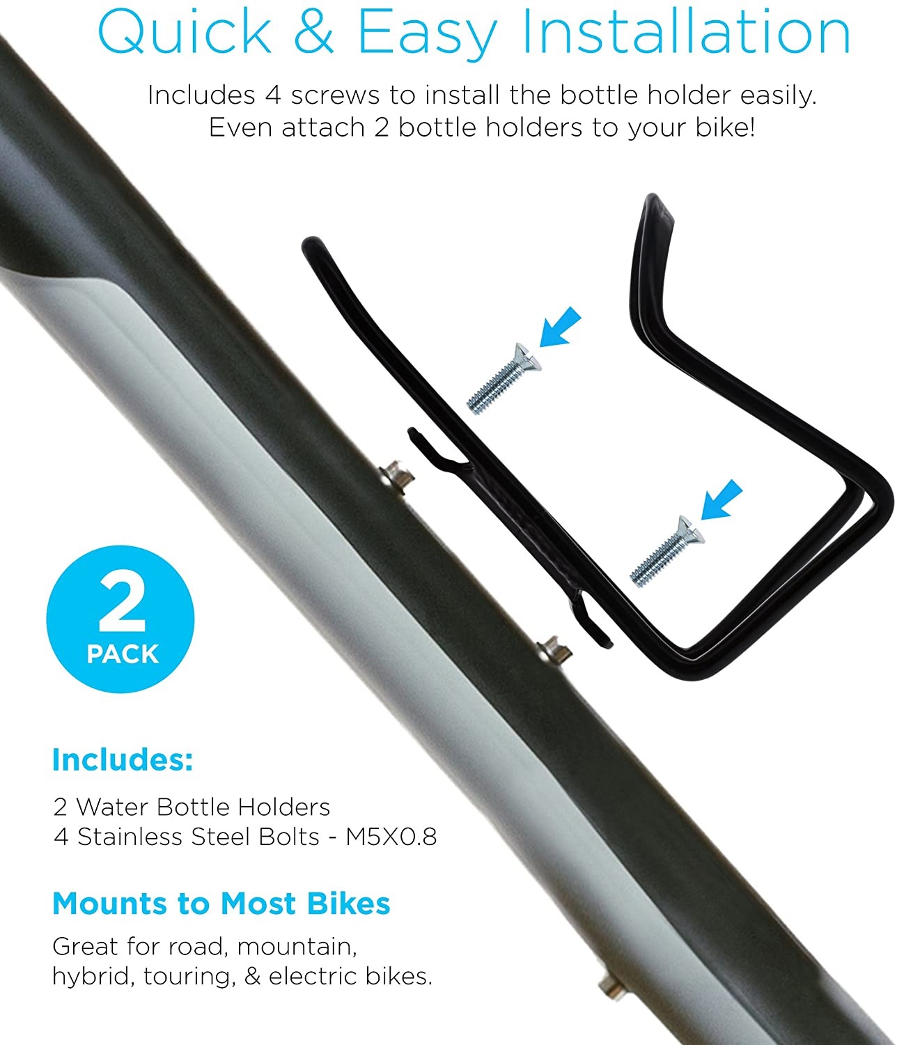 Giá đỡ bình nước dành Hatsu GDR cho xe đạp thể thao - nhôm siêu nhẹ - dễ dàng điều chỉnh độ rộng - lắp đặt đơn giản
