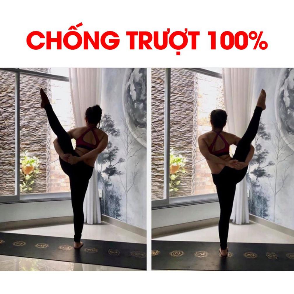 Thảm Tập Yoga Thảm PU Cao Su Non Cao Cấp Chống Trượt 100% Bám Tốt Không Đau Gối Tập Gym GKK