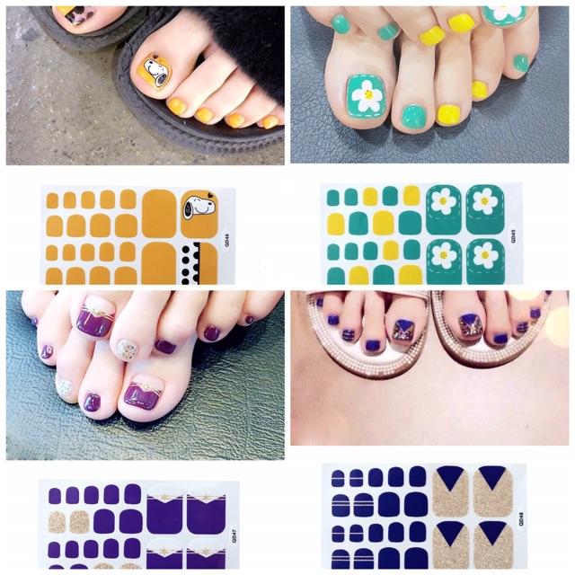 Set dán móng chân nghệ thuật nhiều màu - có ngay bộ móng đẹp trong 5 phút (Nail wraps / Nail stickers) - CAM CAM