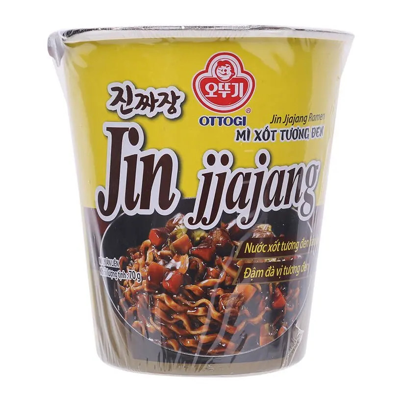 Combo 6 ly Mì ly Ottogi Jin Jjajang vị xốt tương đen 70gr