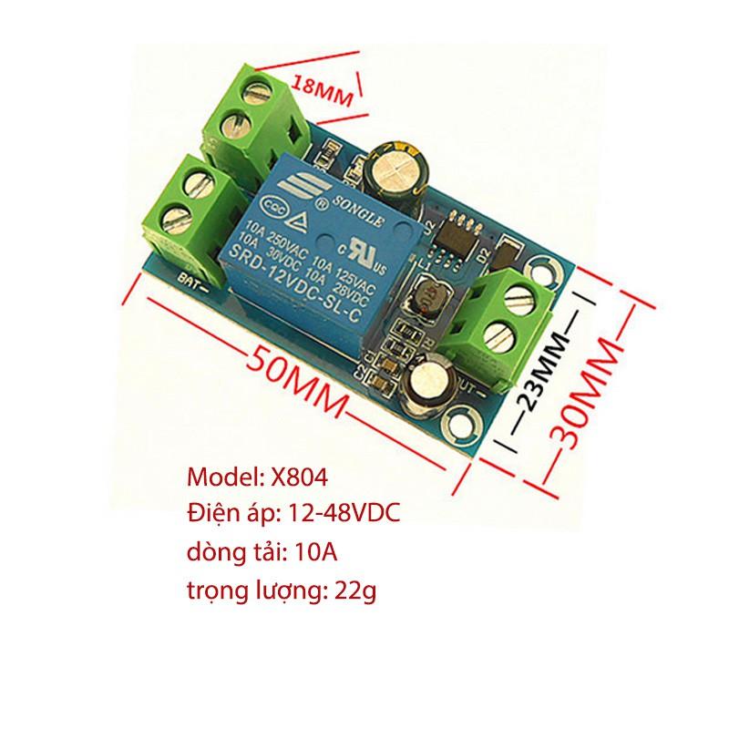 Module mạch tự động đóng nguồn dự phòng X804 12-48VDC 10A