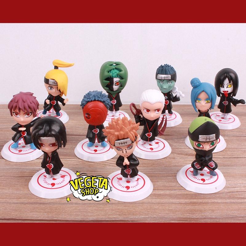 Mô hình Naruto - Set nhân vật Naruto Kakashi Sasuke Sakura Itachi Gaara Orochimaru Nagato Pain Sasori Akatsuki - Cao 7cm