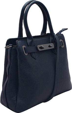 Túi xách tay nữ ELMI da bò thật cao cấp màu xanh đen EB177