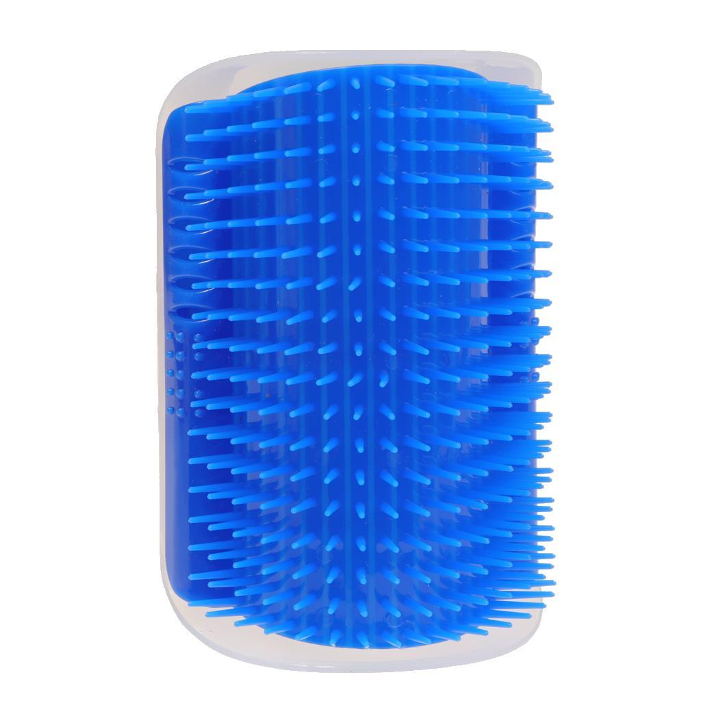 Dog Cat Bath Brush Comb Hair Rubber Glove and Cat Groomer Corner Blue