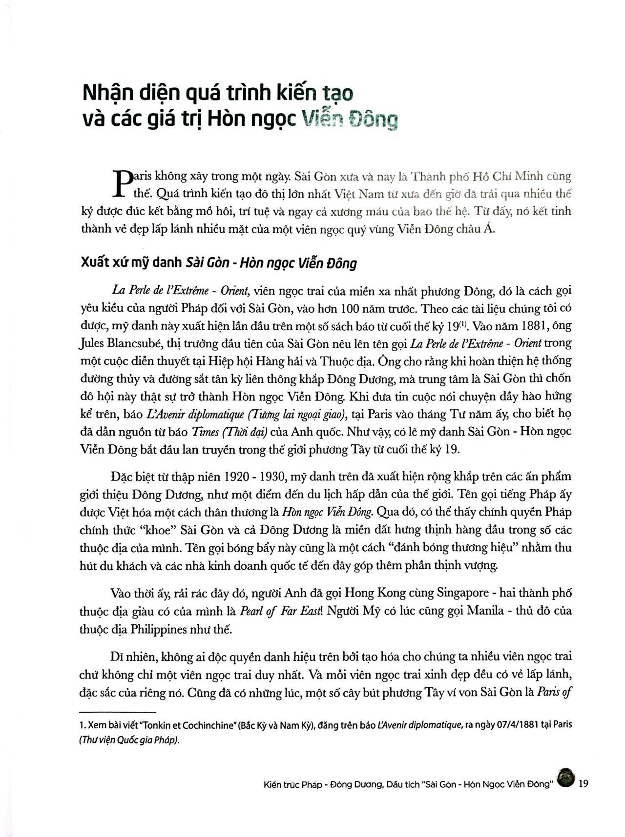 Sách - Kiến Trúc Pháp-Đông Dương - Dấu Tích "Sài Gòn-Hòn Ngọc Viễn Đông"