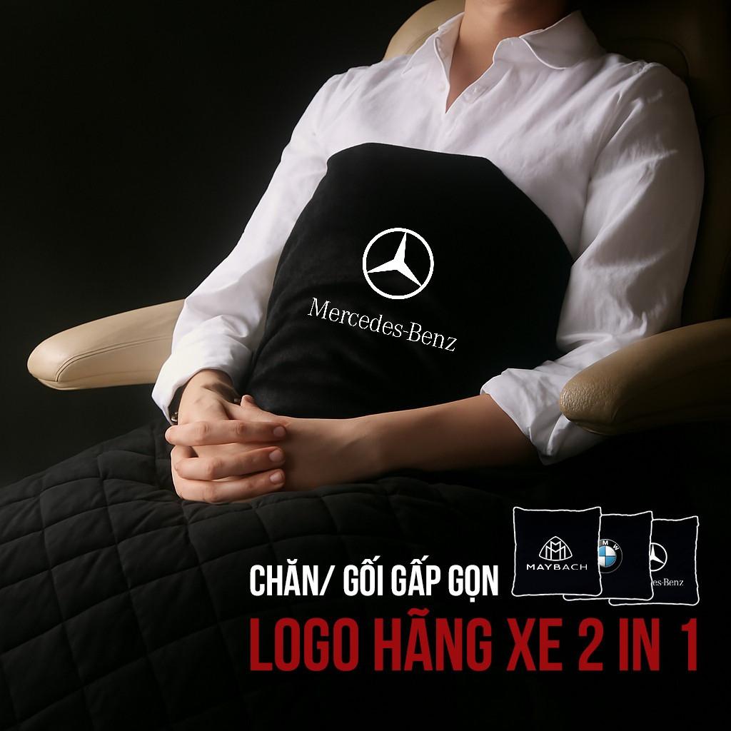 Gối và chăn (mền) 2 trong 1 (logo HÃNG XE MERCEDEZ) - Sử dụng làm tựa lưng, chăn đắp văn phòng hoặc ô tô tiện dụng