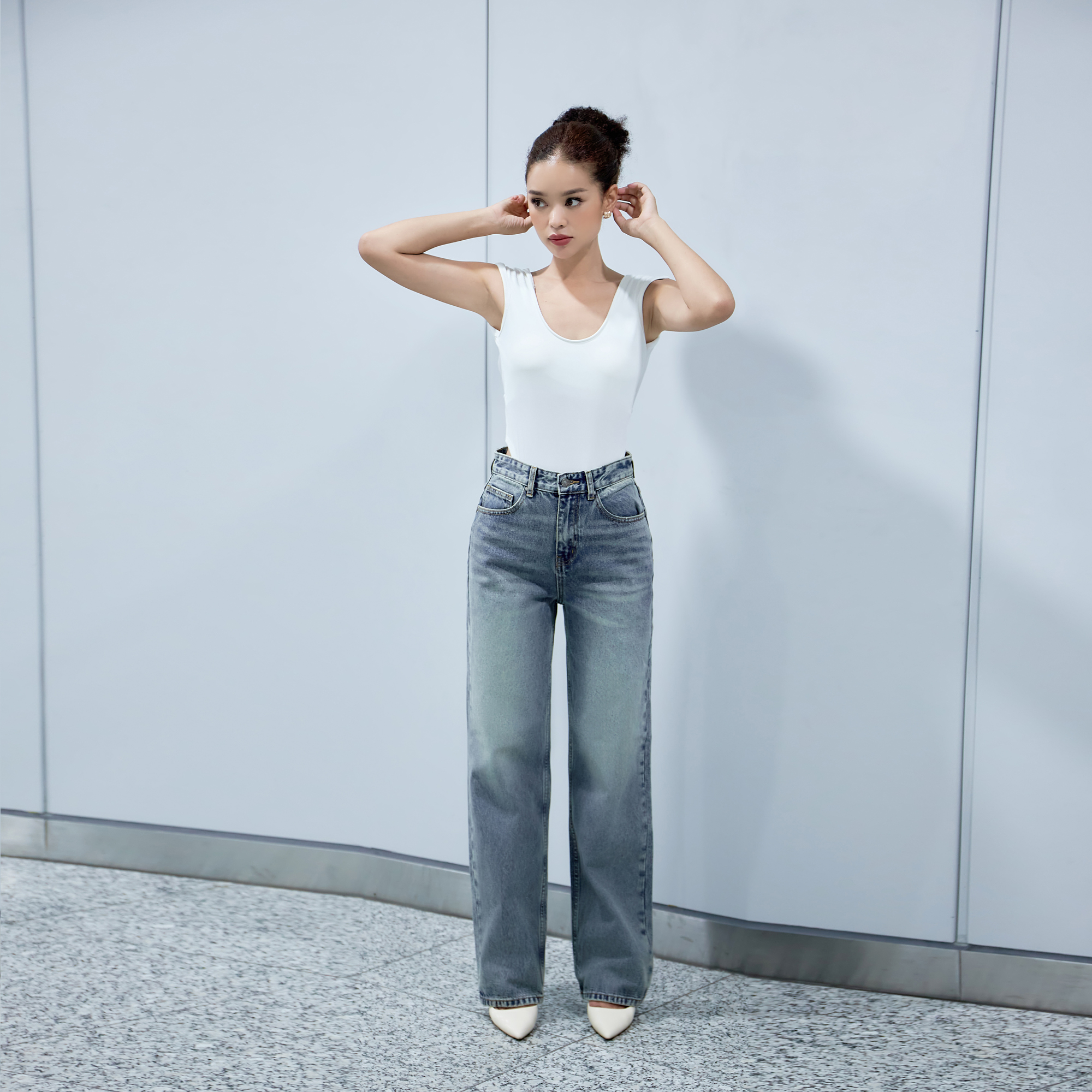 Quần Jean Ống Rộng Classic Carolina Blue Aaa Jeans