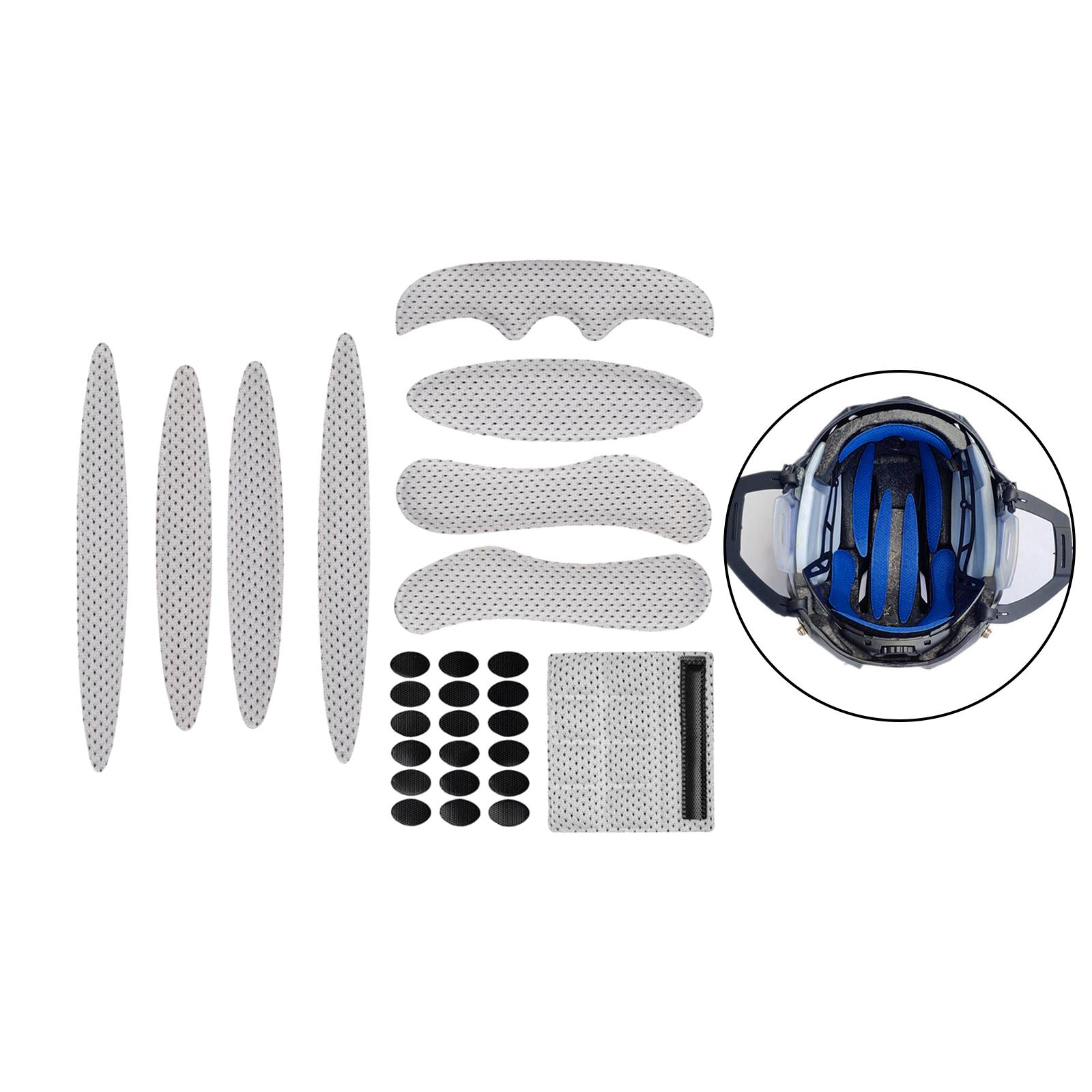 2x27pcs/Set Bike Helmet Padding Kits Helmet Liner Chin Strap Foam Pads Grey