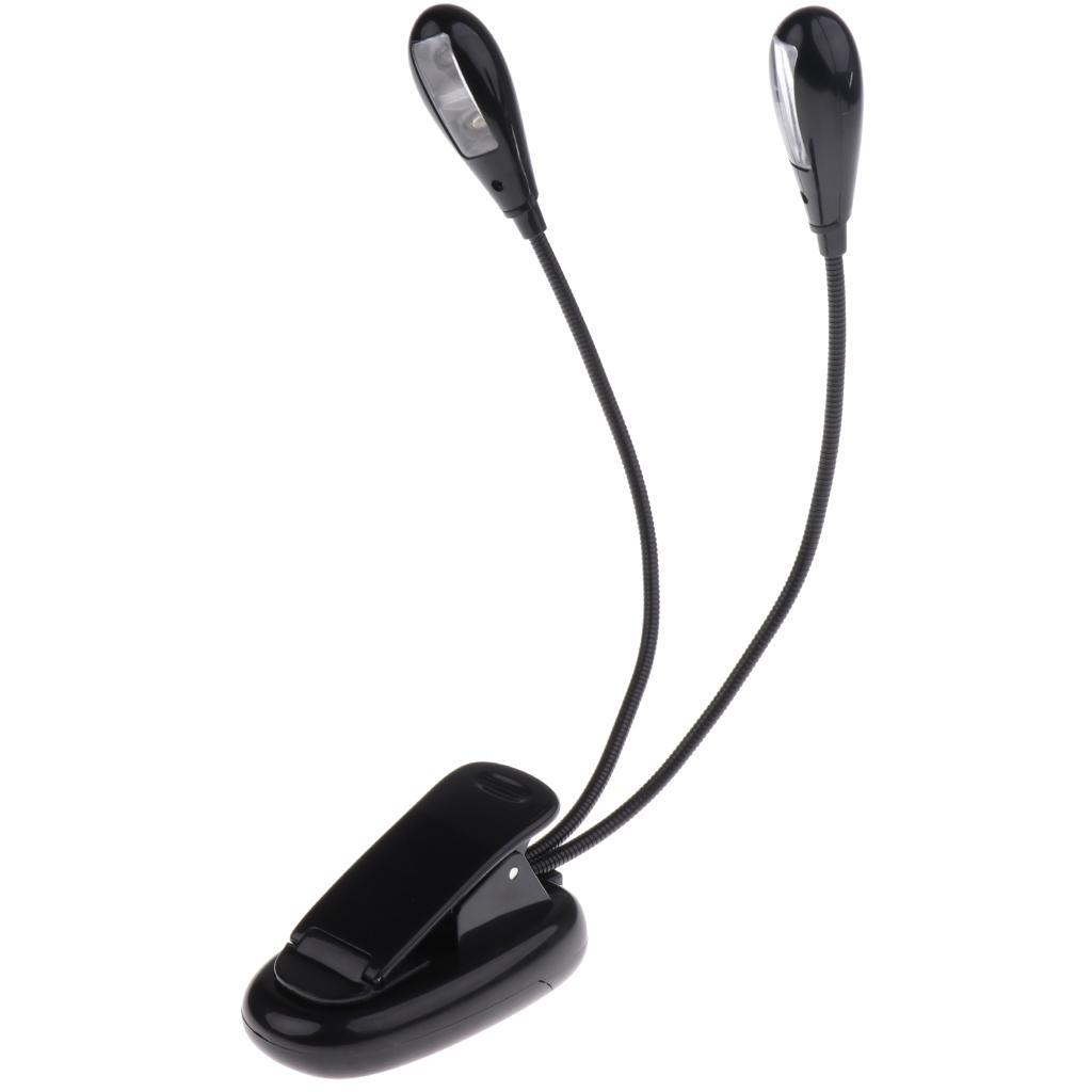 Flexible 4 LED Music Stand Music Lamp Illumination Black