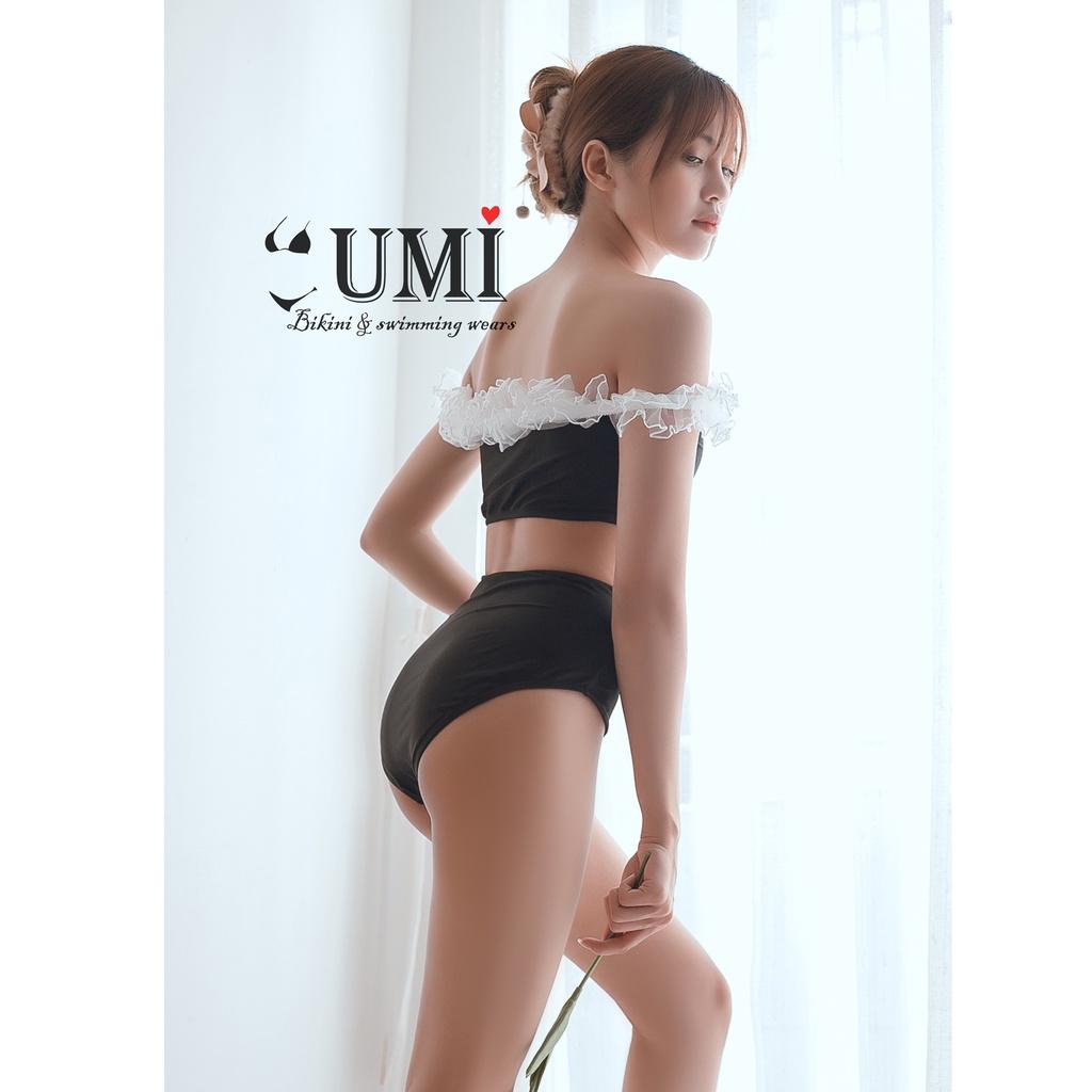 BIKINI BÈO NHÚN TRỄ VAI - BIKINI UMI - MÀU ĐEN