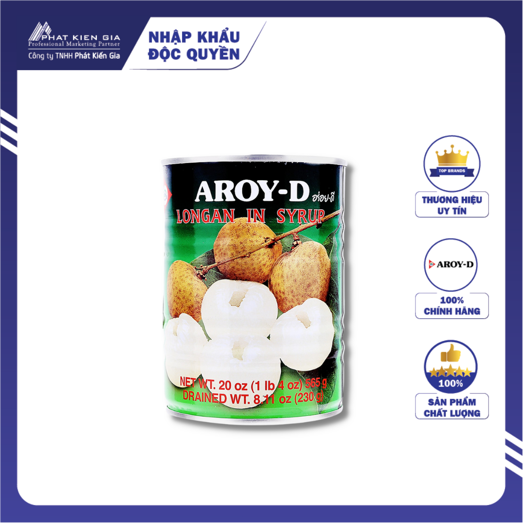 Trái Nhãn Ngâm Đường Aroy-D 565g (Thái Lan)