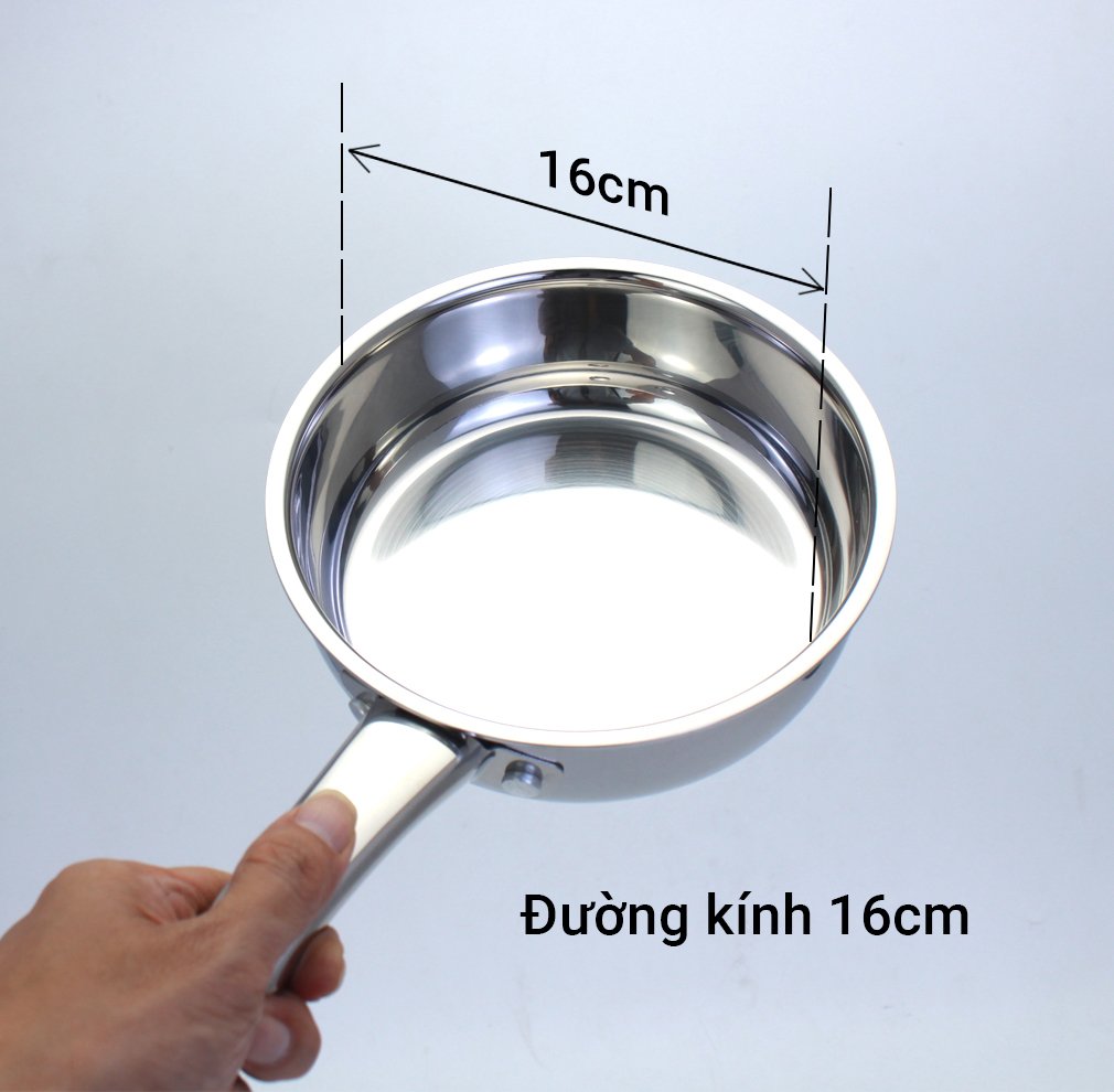 Chảo Inox 3 Lớp Liền Khối Không Chống Dính Kalpen Kazler 16cm - Hàng chính hãng