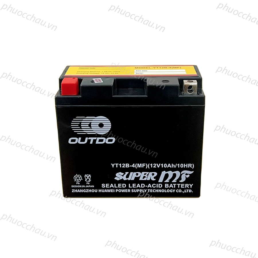 Bình ắc quy xe moto OUTDO YT12B-4 (MF) (12V - 10AH)