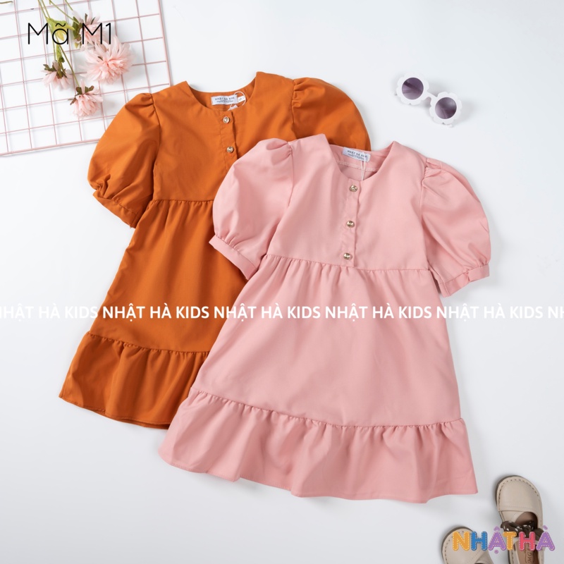 Váy bé gái babydoll M1 Chất Thô Lụa siêu xinh size đại từ 11-45kg