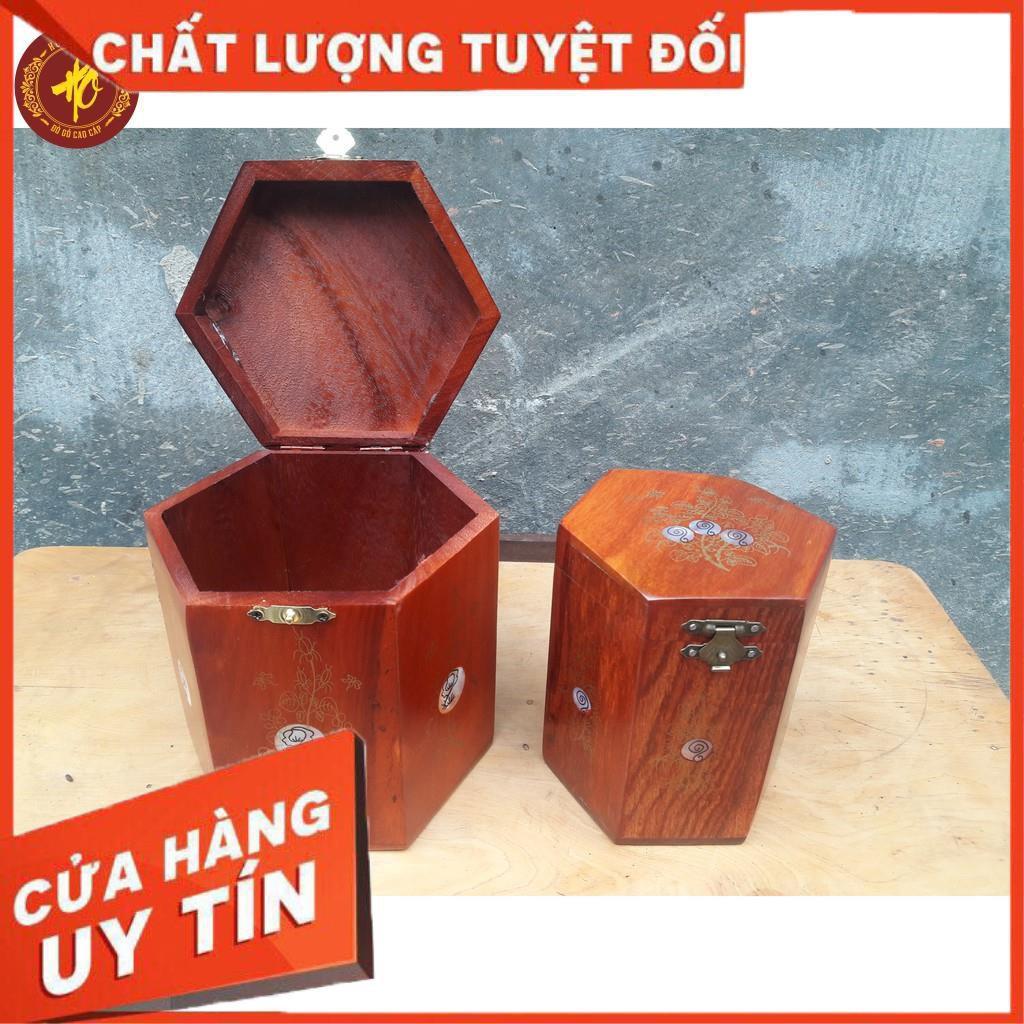 HỘP ĐỰNG CHÈ BẰNG GỖ HƯƠNG LOẠI TO - SƠN KHÔNG MÙI KHÔNG ĐỘC