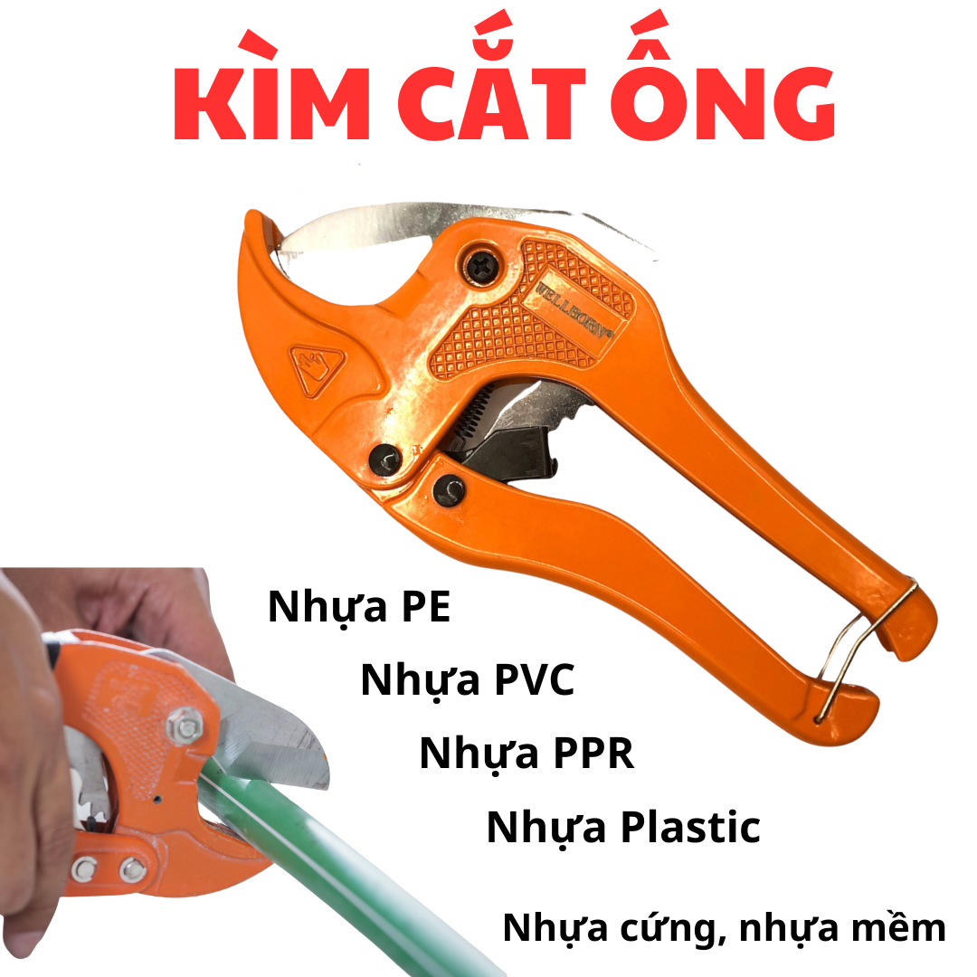 Dao cắt ống nhựa, Kìm cắt ống nhựa - Cắt được các loại ống nhưa mềm cứng khác nhau - Cắt kích thước ống tối đa 42mm - Cắt nhựa PVC - Nhựa PE - Plastic - Cầm chắc tay - Mẫu mã đẹp