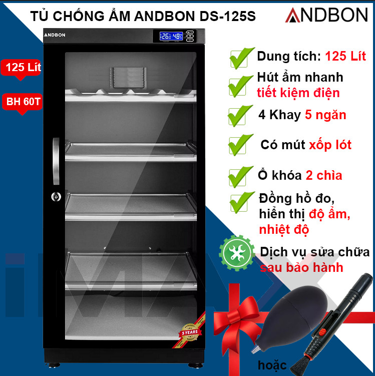 TỦ CHỐNG ẨM ANDBON DS-125S, 125 LÍT - HÀNG CHÍNH HÃNG