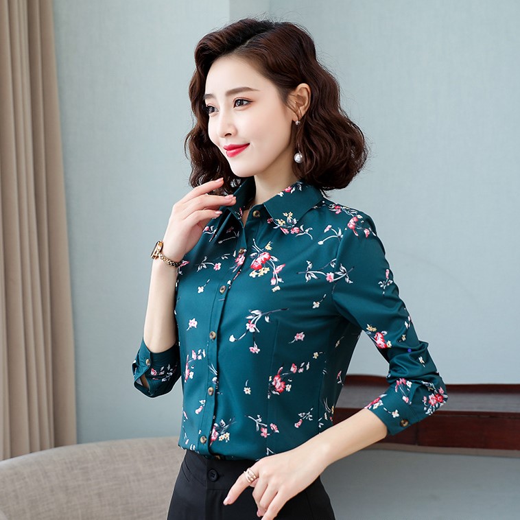 Áo sơ mi nữ thời trang xuân thu Haint Boutique, áo sơ mi voan phong cách Hàn Quốc SM15