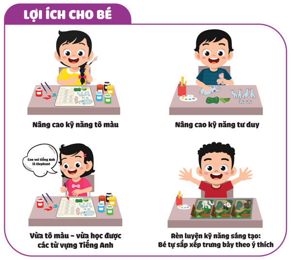 Đồ chơi lắp ráp tô màu thông minh cho bé