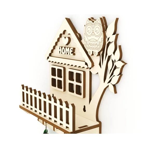 Kệ móc treo chìa khóa gỗ plywood nhập khẩu cắt lazer tỉ mỉ